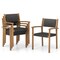 Stackable Outdoor Wicker Chairs Set of 2 Acacia Wood Mixed Brown Patio Seating